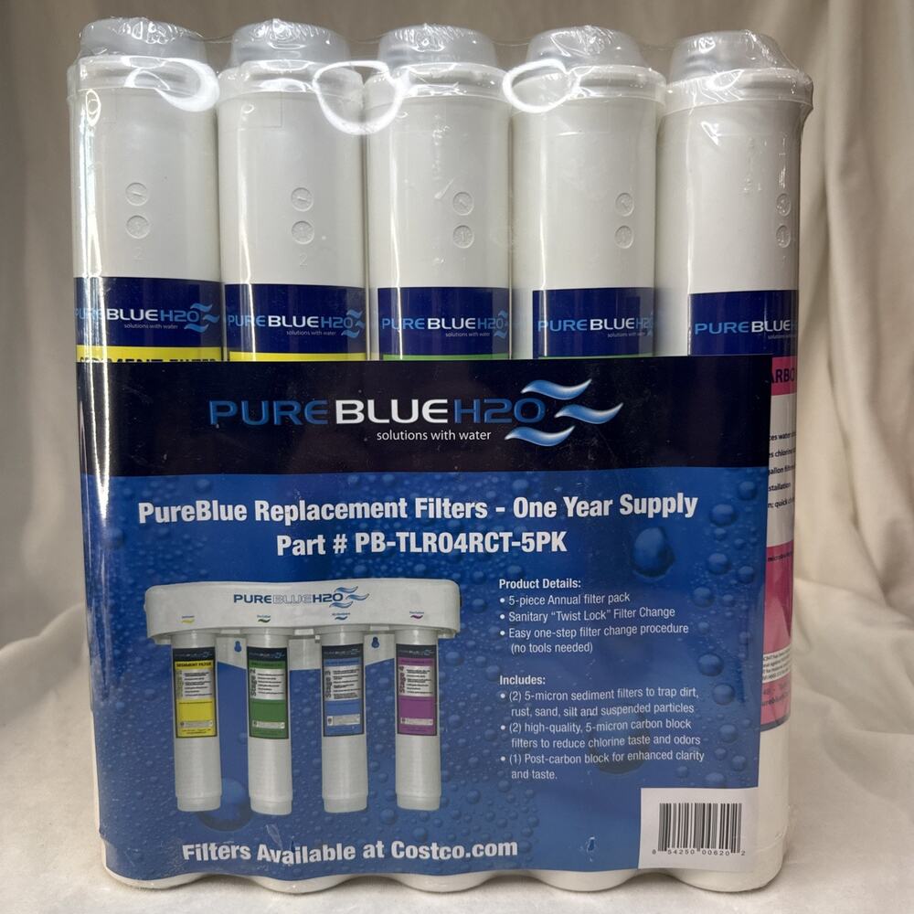 NEW Pure Blue H2O Water Filters | 5-Piece Annual Filter Pack | PB-TLR04RCT-5PK